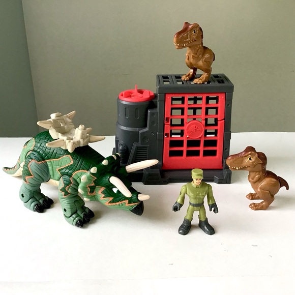 Imaginext Jurassic World Tank The Dinosaur, Capture Cage, T-Rex, Action Figures - Picture 1 of 16